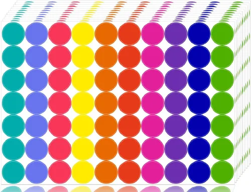 1400 PCS Calcomanías de Puntos de Colores Etiquetas Redondas de Codificación de Colores Imprescindibles para el Aula, Etiquetas de Puntos Circulares