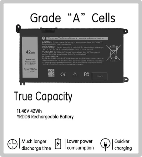 Miniatura 2 de Batería de repuesto YRDD6 1VX1H para Dell Inspiron 5482 5485 7586 3583 5491 5591 5481 3310 2n1 5593 5584 3493 3793 3582 5581 5590 3584 5493 5585