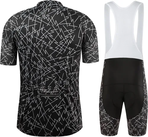 Miniatura 2 de Coconut Ropamo CR Men's Cycling Jersey Set Road Bike Jersey Zipper Pocket Bib Shorts with 4D Padded Cycling Clothing Set