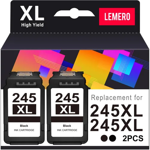 LEMERO Cartucho de tinta de repuesto 245XL para Canon 245XL negro PG-245 245 XL Cartucho de tinta negra compatible con Canon Pixma MG2522 MG2500