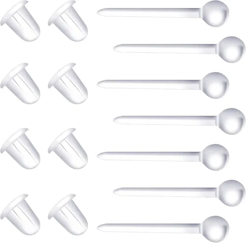 Miniatura 4 de Aretes transparentes para deporte/trabajo, aretes de plástico de 3 mm para orejas sensibles, aretes de tuerca transparentes invisibles de 100 pares