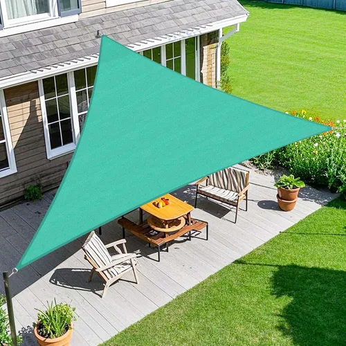 Amagenix Toldo tipo vela de 8 x 8 x 8 pies, borde curvado, para exteriores, turquesa, transpirable, 95% bloqueo de rayos UV, para patio, jardín,