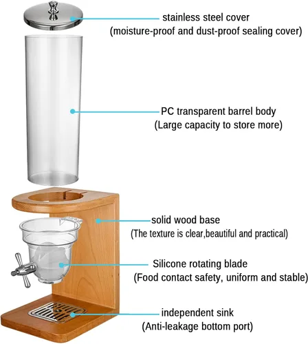 Miniatura 7 de Dispensador de cereales fácil de limpiar, dispensador de alimentos secos, dispensador de almacenamiento de contenedores de cereales de encimera