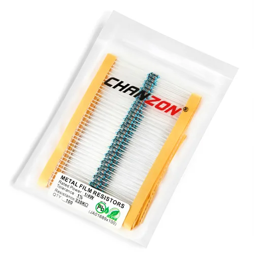 Miniatura 78 de Chanzon 100pcs 1/4W (0.25W) 62 Ohmios Resistencia fija de película metálica Ohmios 0.01 ±1% Tolerancia 62R MF Resistencias de orificio pasante