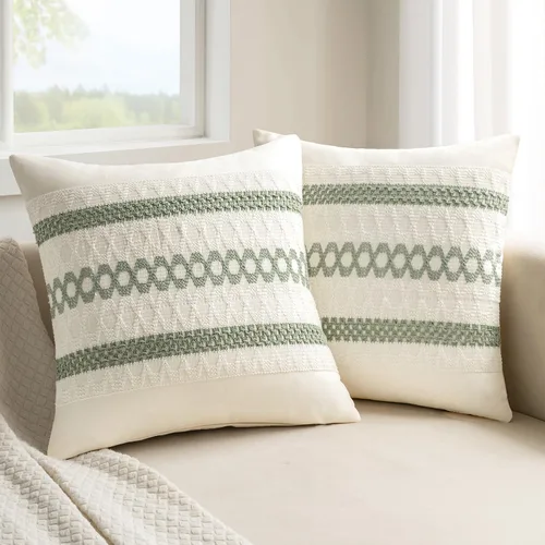 Miniatura 15 de MIULEE Fundas de almohada lumbares decorativas bohemias, cojín de algodón retro, tejidas de macramé para decoración del hogar para cama, sofá, neutro