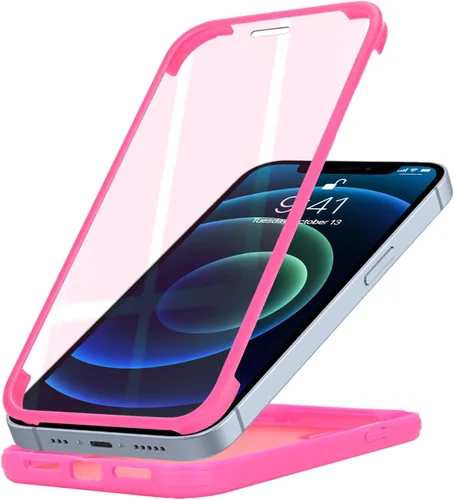 Miniatura 5 de Funda para iPhone 13 mini con protector de pantalla integrado y protección de cuerpo completo, para Apple iPhone 13 Mini, fundas para hombres, Rojo