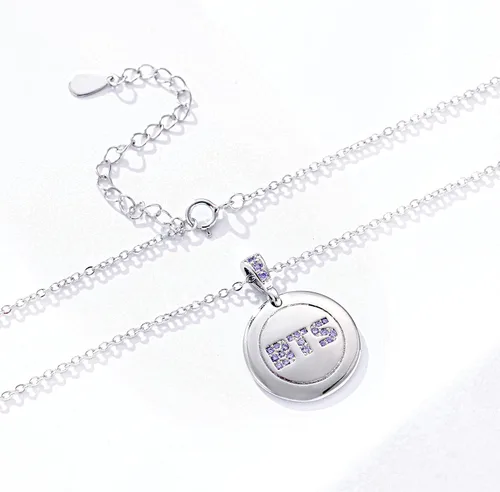 Miniatura 3 de YANENG KPOP Bangtan - Collar con colgante de circonita cúbica para fanáticos del ejército regalo para mujeres y niñas Metal Circonia cúbica