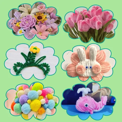 Miniatura 7 de Zlulary Limpiadores de tuberías para manualidades, limpiapipas, suministros de manualidades, kit de arte y manualidades con instrucciones