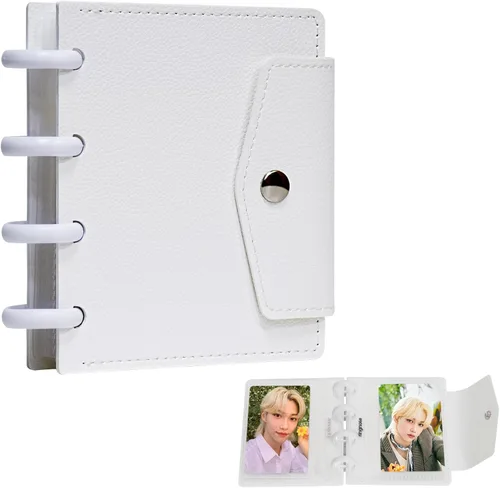 Miniatura 9 de Carpeta para tarjetas fotográficas de 3 pulgadas, álbum de fotos desmontable, mini libro de fotos con 20 bolsillos para 40 tarjetas (rosa)
