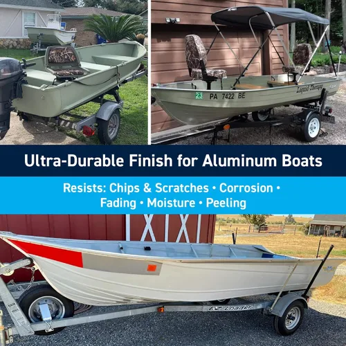 Miniatura 2 de TotalBoat Pintura de aluminio para lanchas, barcos bajos, botes, botes anfibios, barcos Jon y pontones (Verde Ejército, Quart)