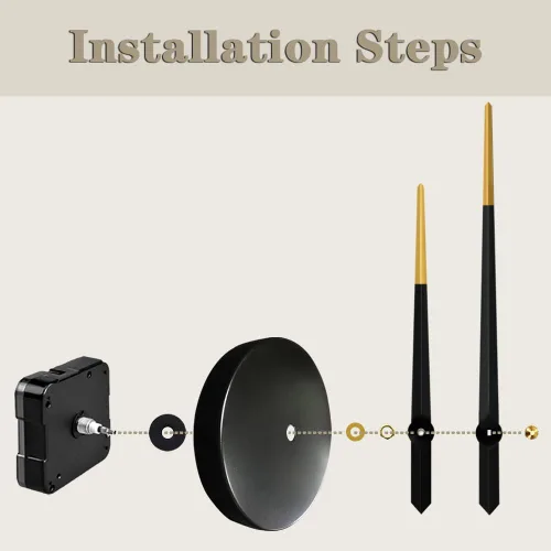 Miniatura 4 de VANGOLD Reloj de pared grande, agujas de reloj 3D DIY con mecanismo de reloj y adhesivo de pared para el hogar, sala de estar, oficina, decoración