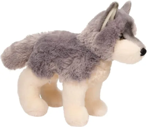 Miniatura 6 de Douglas Cuddle Toys, Lobo gris de peluche de 8 pulgadas