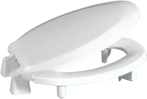 Miniatura 9 de Centoco Asiento de inodoro elevado de 3 pulgadas para personas mayores, redondo, frente abierto con tapa, comercial, plástico, fabricado