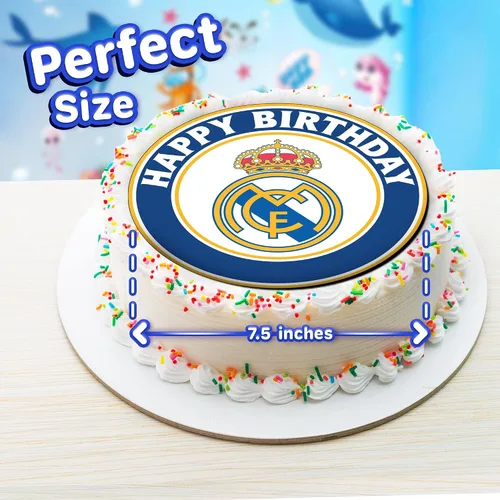 Miniatura 3 de 7.5 Madrid Elite - Decoración redonda comestible para tartas de cumpleaños, pastel de cumpleaños