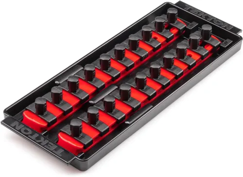 Miniatura 9 de TEKTON 3/8 Pulgadas de accionamiento x 8 Pulgadas de riel de enchufe, 10 clips (negro) OSR11210 Fabricado en EE. UU
