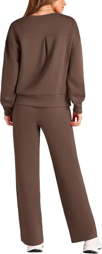 Miniatura 2 de PRETTYGARDEN Conjunto de 2 piezas para mujer, camiseta de manga larga y pantalones largos para otoño, conjunto de chándal