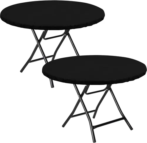 Miniatura 21 de Obstal Mantel Redondo Ajustable, Mantel Reversible Impermeable Resistente a las Manchas Elástico Extensible, Cubierta de Mesa Fácil de Limpiar