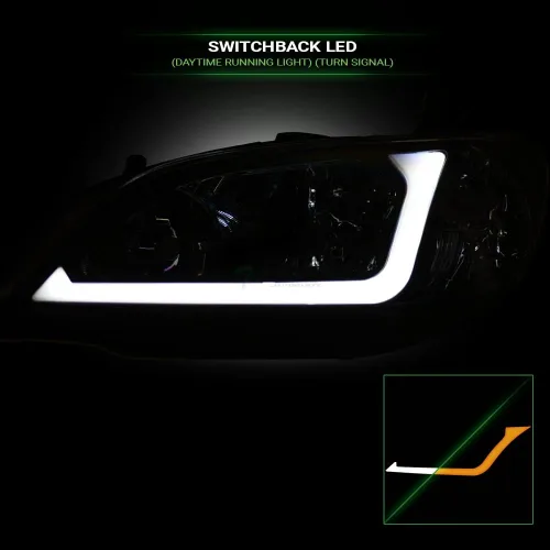 Miniatura 5 de 7422446340312 Compatible con Honda Civic 2004-2005 2 puertas coupé / 4 puertas sedán Switchback Barra de tira de LED secuencial estribos de luz
