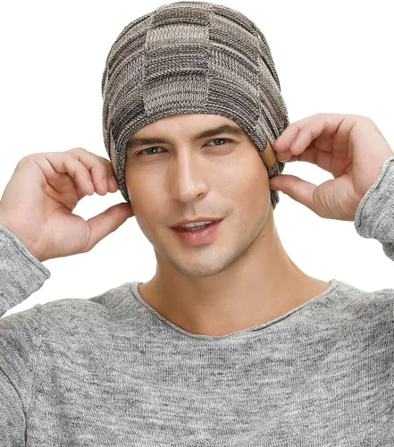 Miniatura 59 de Vgogfly Slouchy Beanie for Men Winter Hats for Guys Cool Beanies Mens Lined Knit Warm Thick Skully Stocking Binie Hat