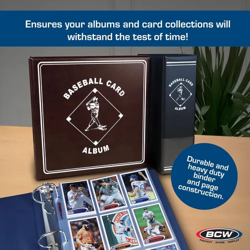 Miniatura 4 de BCW Supplies - Álbum de béisbol de 3 pulgadas, color negro, carpeta duradera para 90 tarjetas de béisbol, ideal para coleccionistas, almacenamiento