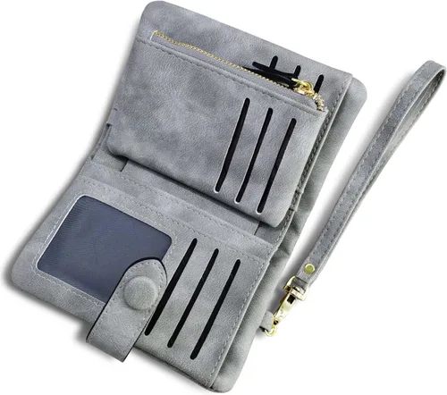 Miniatura 15 de AOXONEL Women's Small Bifold Leather wallet Rfid blocking Ladies Wristlet with Card holder id window Coin Purse