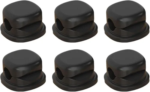 Paquete de 6 organizadores de cables, clips magnéticos para organizar cables, organizador de cables magnéticos, soporte de almacenamiento con Negro