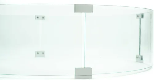 Miniatura 3 de AMS Chimenea de 42 pulgadas, protector de viento de vidrio redondo comercial Panel protector de llama de vidrio templado transparente. Resistente
