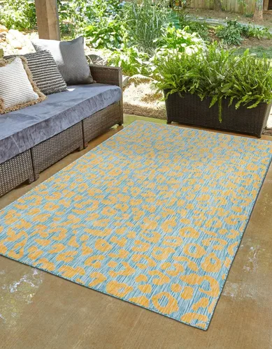 Miniatura 18 de Unique Loom Outdoor Safari Collection Alfombra de área - Leopardo (4 pies 1 pulgada x 6 pies 1 pulgada rectangular, gris claro/gris)