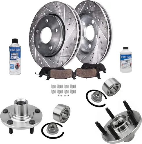 Miniatura 50 de Detroit Axle - Rotores de freno para Ford Mustang 2015, 2016, 2017, 2018, 2019, 2020, 2021, 2022, 2023, repuesto de rotores de freno de disco