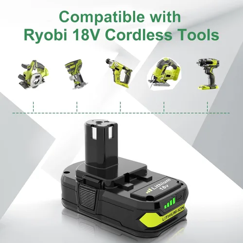 Miniatura 6 de Reoben Paquete de 2 baterías de litio de 3.6 Ah de repuesto para batería Ryobi de 18 V, compatible con baterías Ryobi de 18 voltios P102 P103 P104