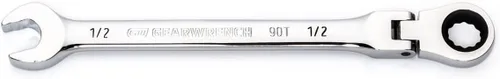 Miniatura 14 de GEARWRENCH 86741 Llave combinada de trinquete de cabeza flexible de 12 puntos con arco oscilante de 4 grados de 5/16