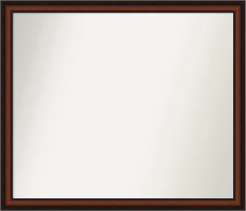Miniatura 123 de Amanti Art Espejo de pared personalizado no biselado (24 x 27 pulgadas), marco estrecho de nogal chipre - varios tamaños personalizados - Espejo
