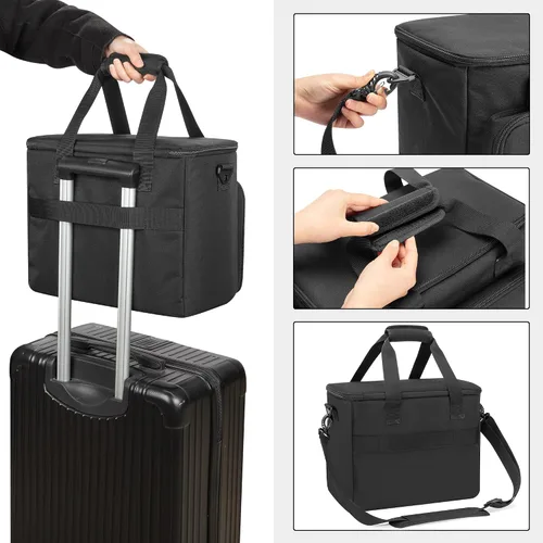 Miniatura 5 de PGmoon Funda de micrófono inalámbrico con 9 ranuras, bolsa de viaje para sistema de micrófono de mano, funda de transporte para cantar, karaoke