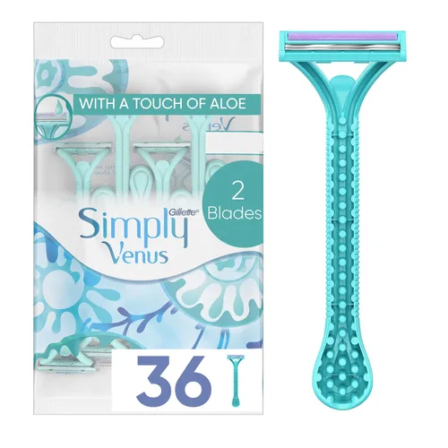 Miniatura 9 de Gillette, Daisy, Clásica máquina de afeitar para mujeres desechables, (1 muestra gratis Simply Venus, color rosa), 12 unidades, Daisy