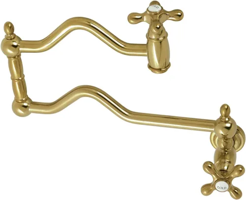 Kingston Brass KS2107AX Heritage - Llenador de pared para maceta, latón cepillado Cromo pulido