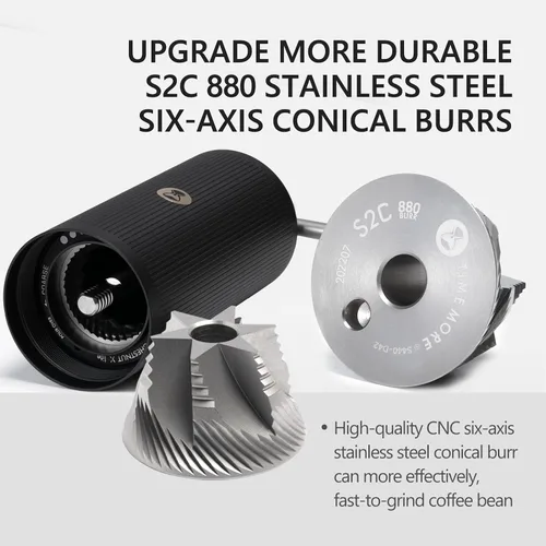Miniatura 3 de TIMEMORE Molinillo de café manual de acero inoxidable con rebabas cónicas con capacidad de 0.71 oz numérico externo ajustable, molinillo de expressp