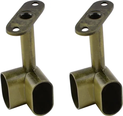 Miniatura 6 de INCREWAY 2 piezas de soporte de barra de armario ovalada de esquina 90 ° resistente accesorios de armario para ropa riel de ropa asiento para barra