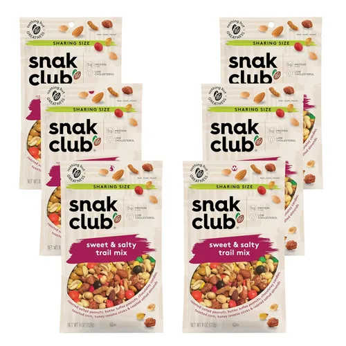 Miniatura 8 de Snak Club Mezcla de frutos secos dulces y salados con cacahuetes, cacahuetes de caramelo de mantequilla, caramelos de chocolate, maíz tostado