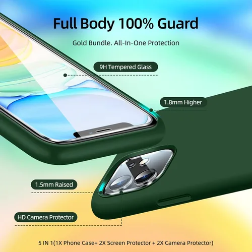 Miniatura 2 de Funda de silicona para iPhone 11 con protector de pantalla, funda de silicona para iPhone 11 i Phone 11 funda para, delgada funda protectora