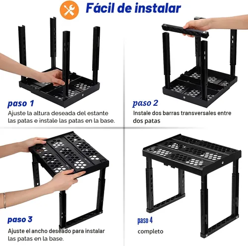Miniatura 5 de Piffny Estante Organizador para Casilleros, Ancho y Altura Ajustables, Apilable, Estante Ideal para Casilleros de Escuela, Oficina, Gimnasio