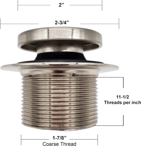 Miniatura 3 de Set de tapón de drenaje Westbrass con sistema de presión con el pie para bañera, con dos agujeros en placa frontal de desagüe, de metal pulido, Mate