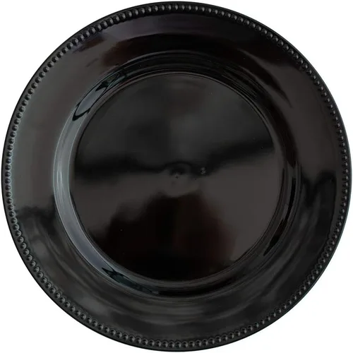 Richland Juego de 24 placas de carga redondas de 13 pulgadas, color negro