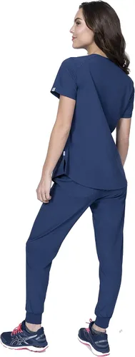 Miniatura 4 de Elements Select ES2936 - Conjunto de 7 bolsillos elástico en 4 direcciones con cuello en V y pantalones quirúrgicos para mujer