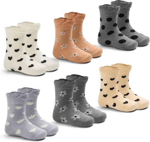 Miniatura 6 de Calcetines de algodón para bebés y niños pequeños, calcetines antideslizantes para niños, paquete de 6