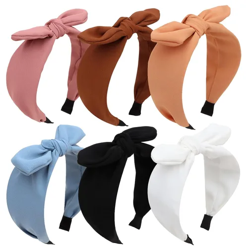 Miniatura 19 de Jaciya Diademas de lazo para mujer, lindas diademas anudadas, accesorios para el cabello (banana)