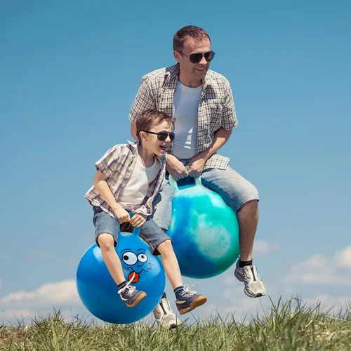 Miniatura 9 de U&C Planet Hoppity - Bola inflable de 18 pulgadas con asa para niños de 3 a 6 años Hoppity Hop Sit and Bounce Jumping Hopping con bomba y caja