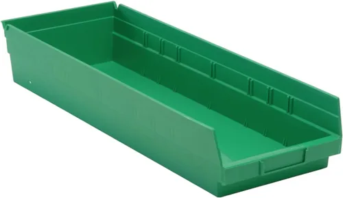 Miniatura 15 de Quantum Storage QSB114 - Contenedores de plástico anidables resistentes para farmacia, hospital y almacén, labio colgante y 7 ranuras divisoras