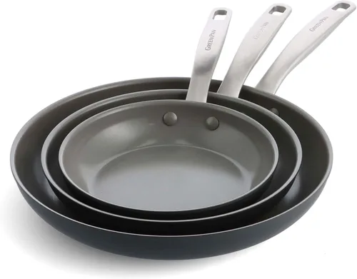 Miniatura 12 de GreenPan Chatham - Juego de sartenes antiadherentes de cerámica saludable anodizada dura de 8" y 10", sartén para omelet y huevos, sin PFAS, apto
