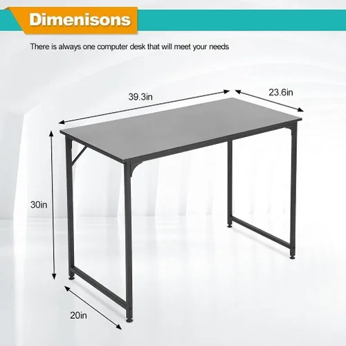 Miniatura 3 de Escritorio para computadora de 39 pulgadas, escritorio pequeño de estilo moderno y simple, mesa de computadora, escritorio de estudio, escritorio