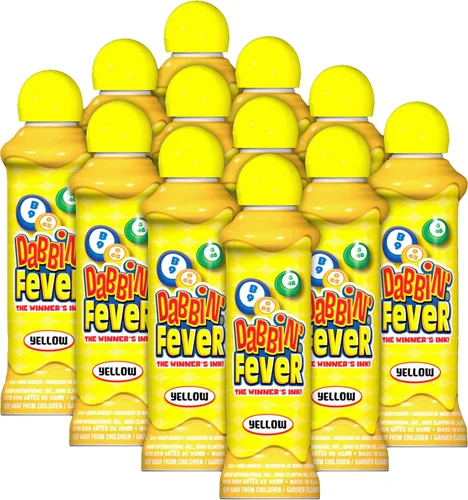 Dabbin' Fever - Marcadores de bingo, una docena de 3 onzas de tinta (Amarillo)